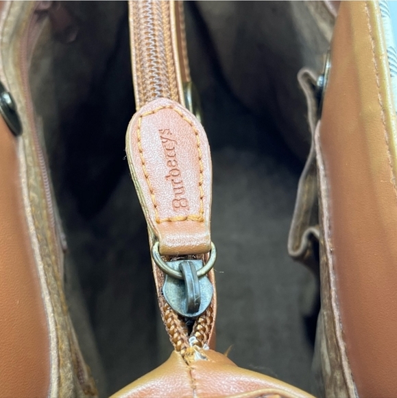 Burberrys Coated Canvas Nova check tote small handbag Purse 7"H 9"W vintage - Picture 14 of 15